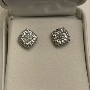 NWT Silver and Diamond Earrings